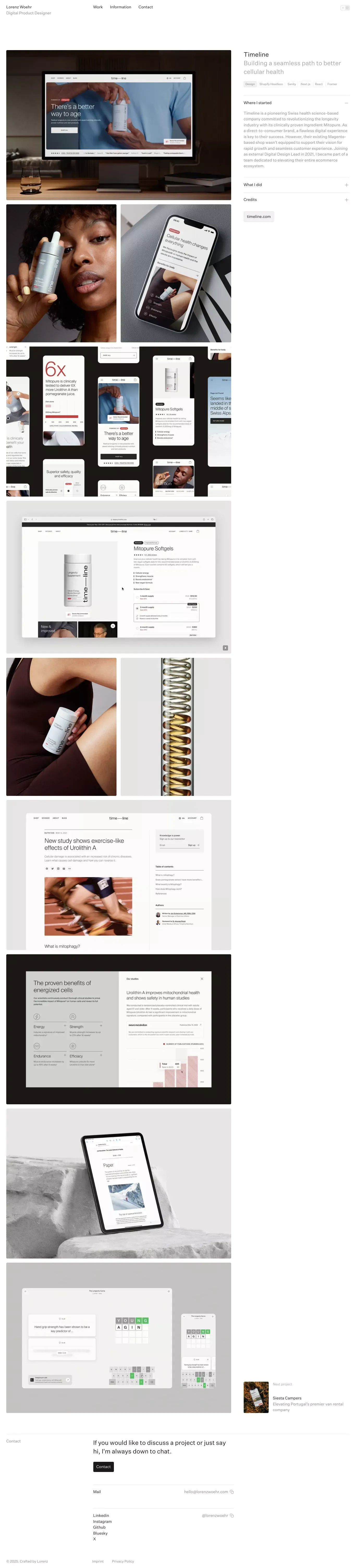 Timeline — Lorenz Woehr — Lorenz Woehr - Case Study design