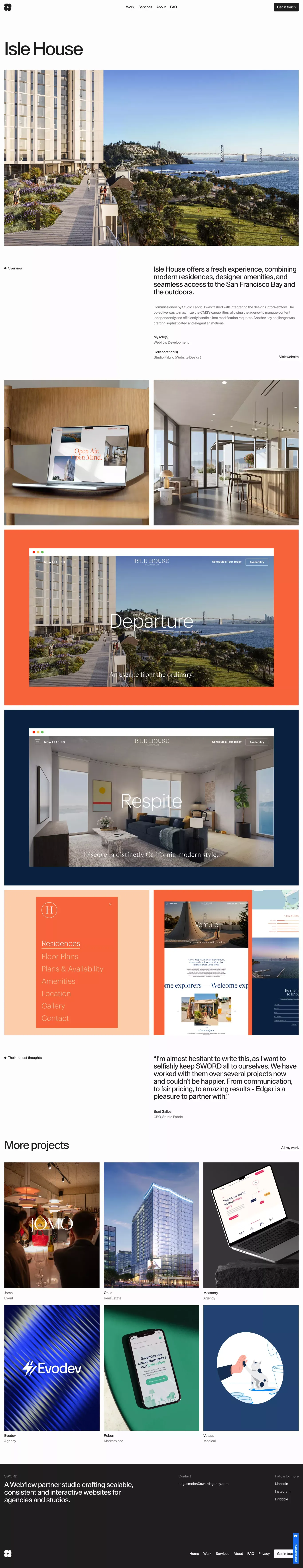 Work | Isle House - Case Study design