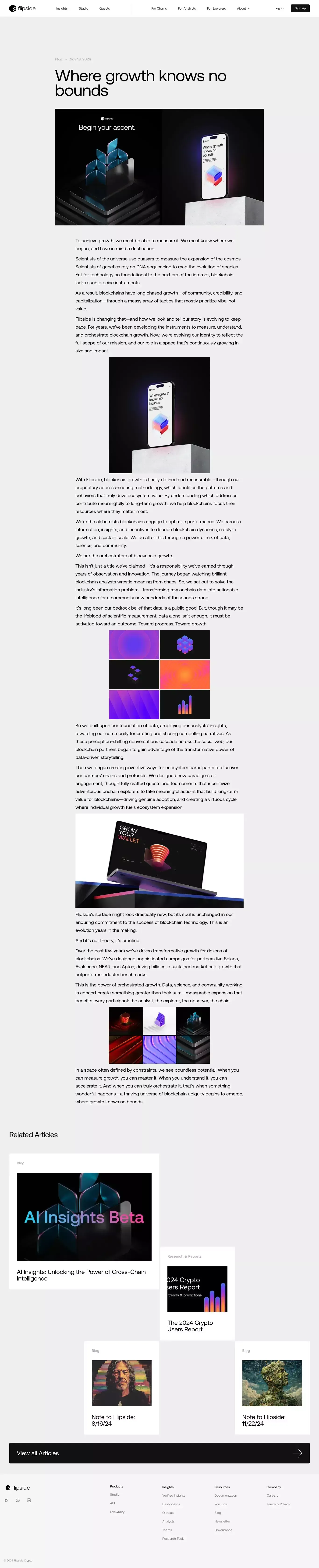 Where growth knows no bounds | Flipside Crypto - Blog Post design