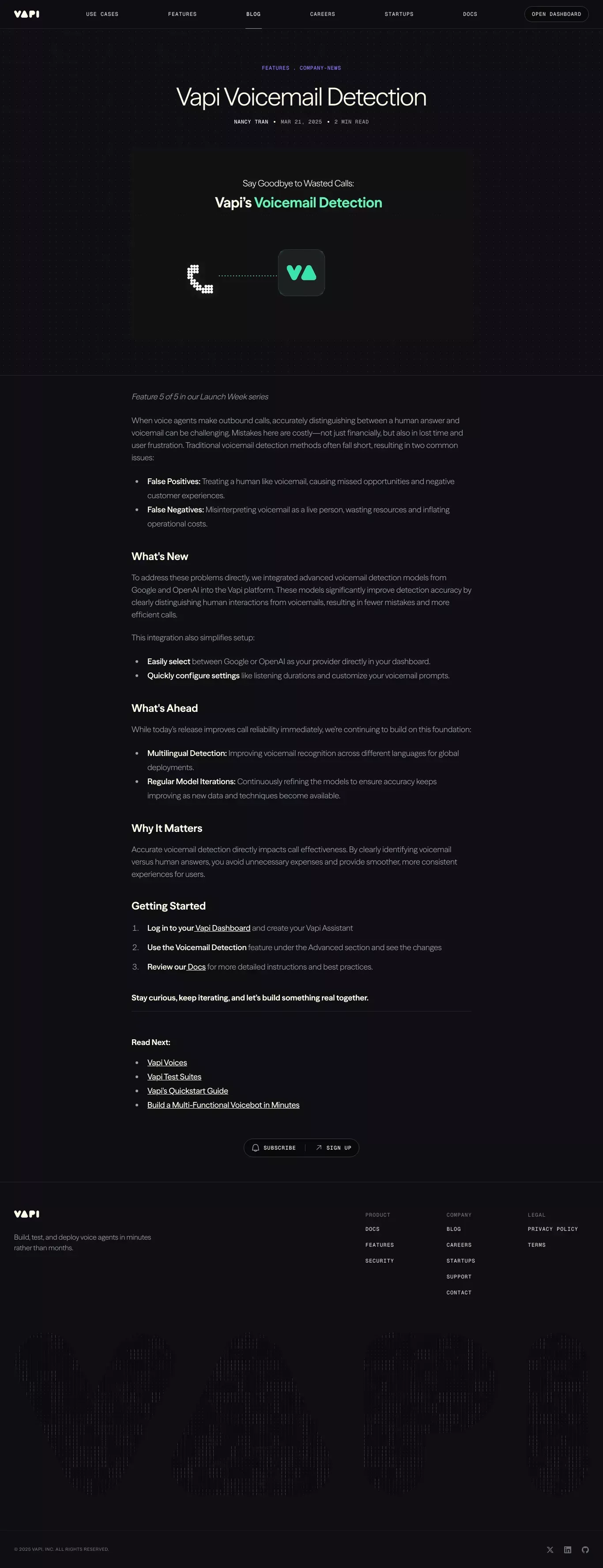Vapi - Voice AI agents for developers - Blog Post design