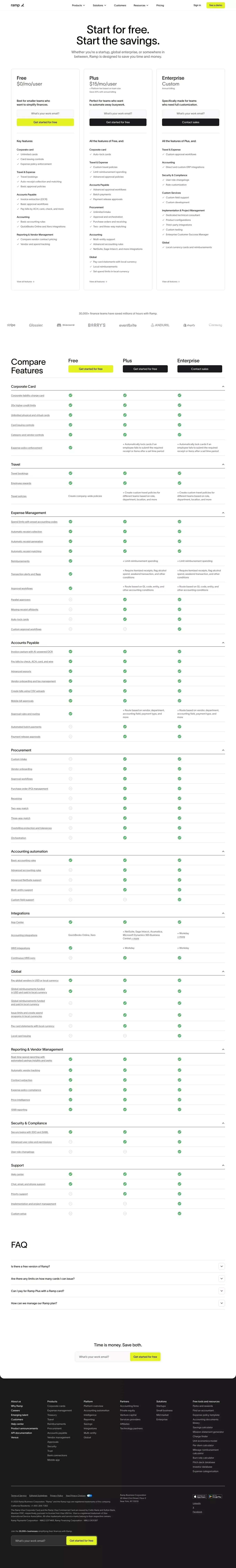 Ramp Pricing and Plans - Pricing design