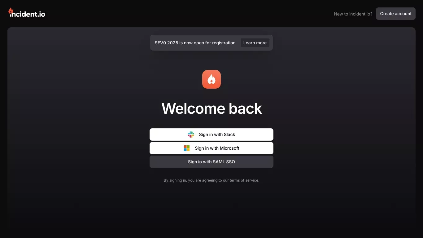 incident.io - Sign Up design