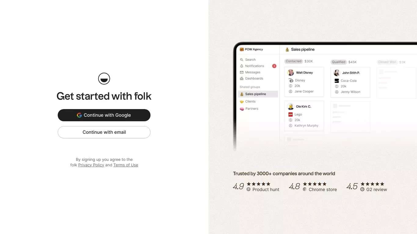 folk - app - Sign Up design