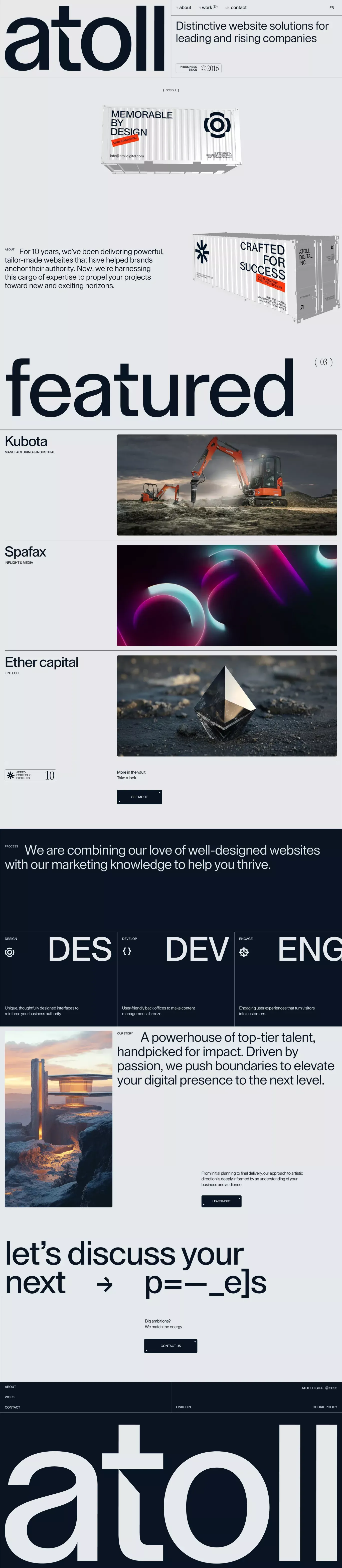 Atoll Digital | Creative Montreal Web Design & Development Agency - Portfolio design
