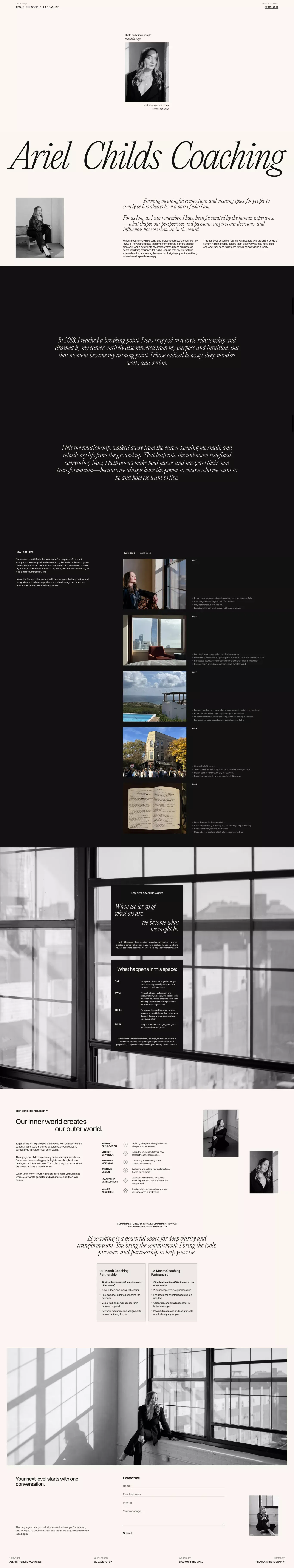 Ariel Childs Coaching - Portfolio design