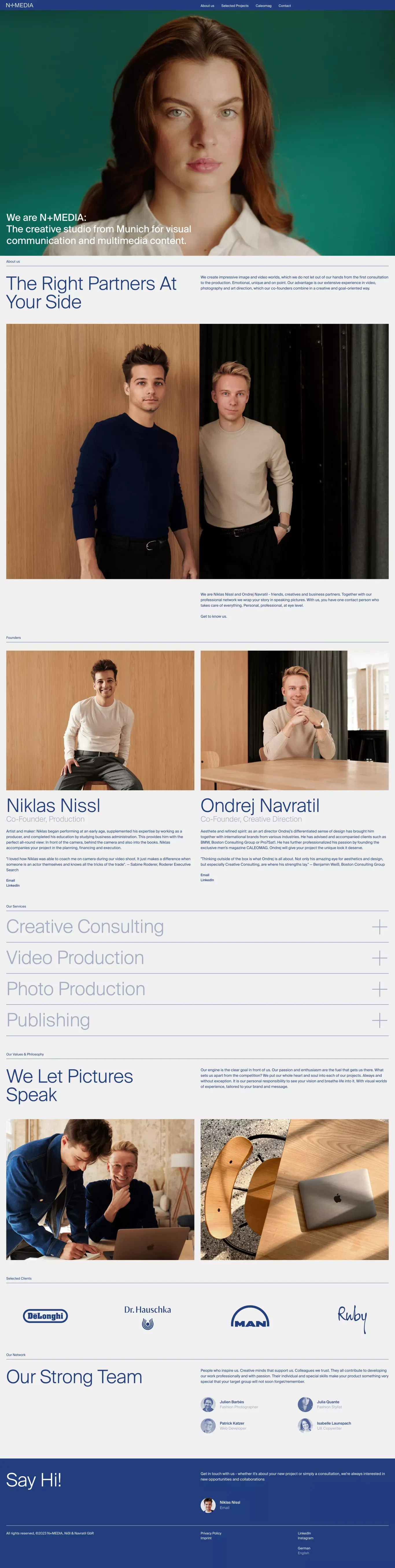 N+MEDIA | Creative Content Studio - Portfolio design