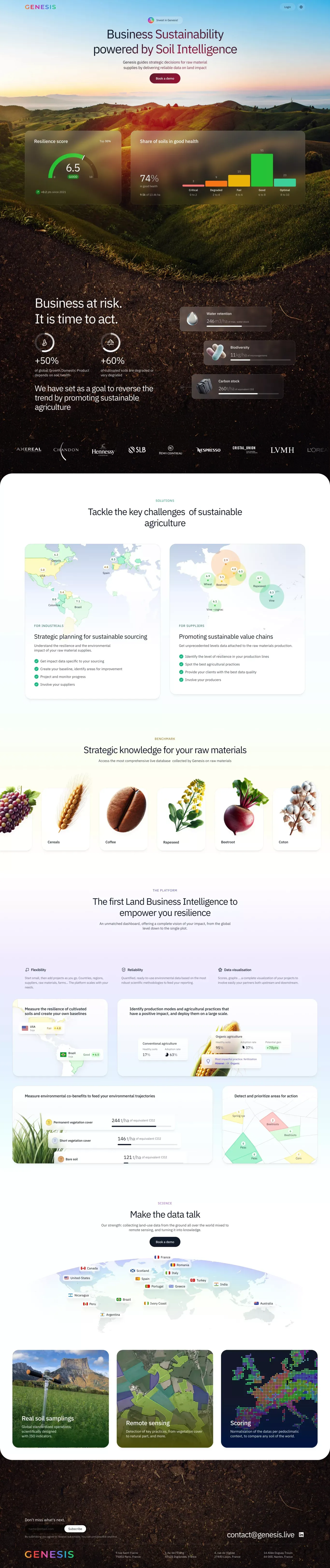 Genesis Soil Intelligence - Landing design