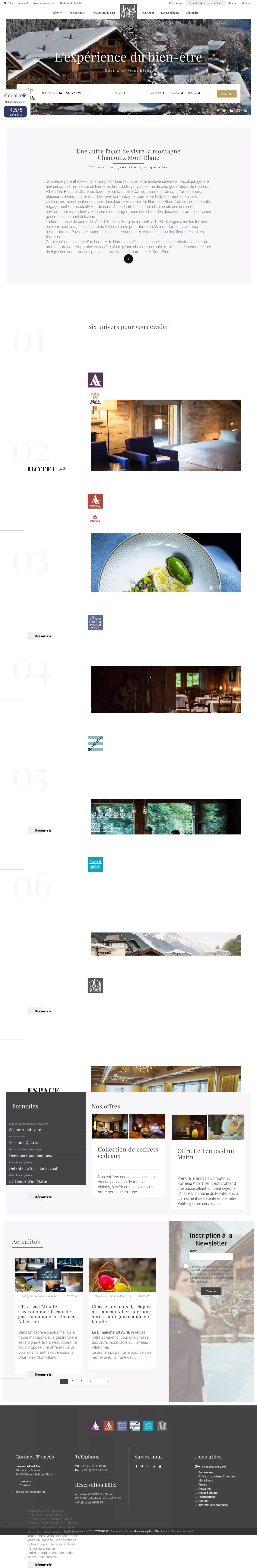 Hameau Albert 1er | Hôtel de luxe 5 étoiles à Chamonix Mont-Blanc - Landing design