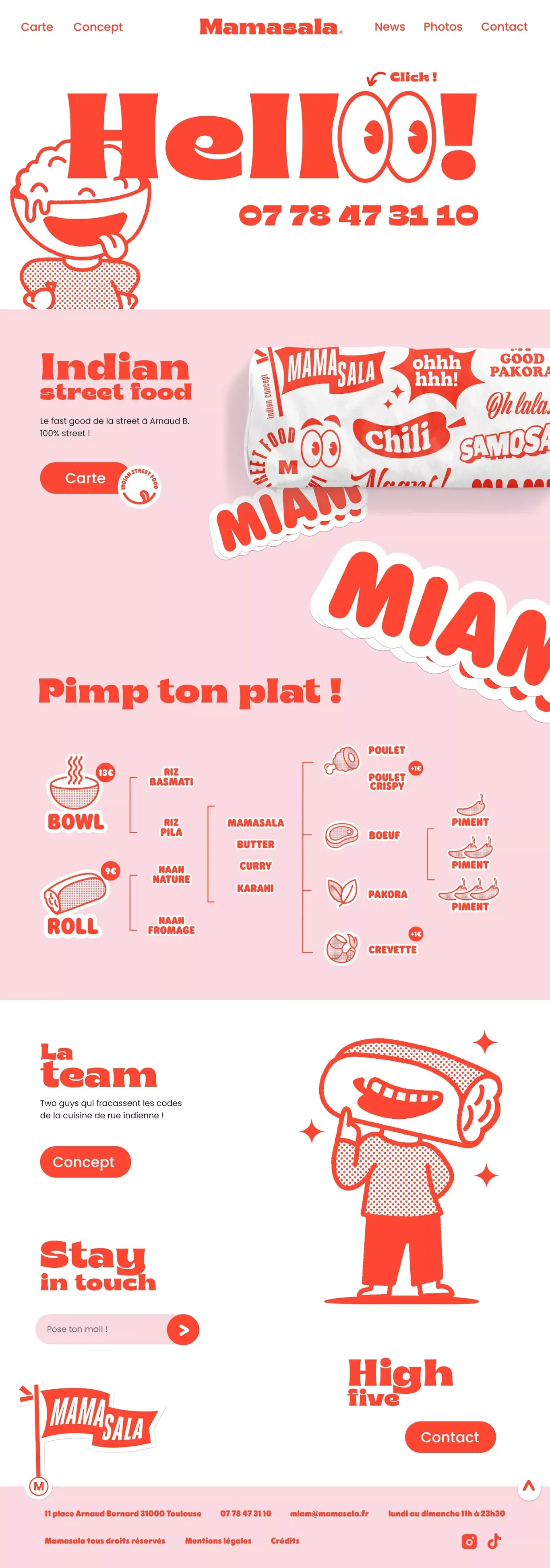 MAMASALA – Indian Street Food à Toulouse - Landing design