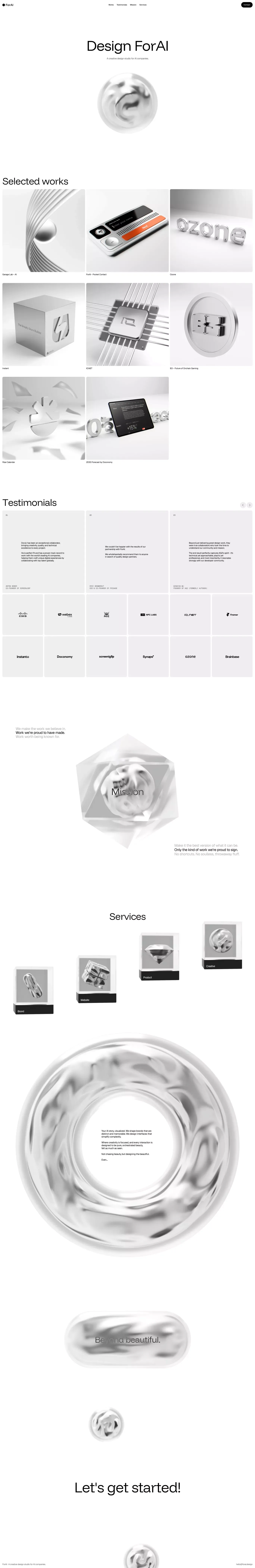 ForAI | AI-Focused Design Studio - Portfolio design