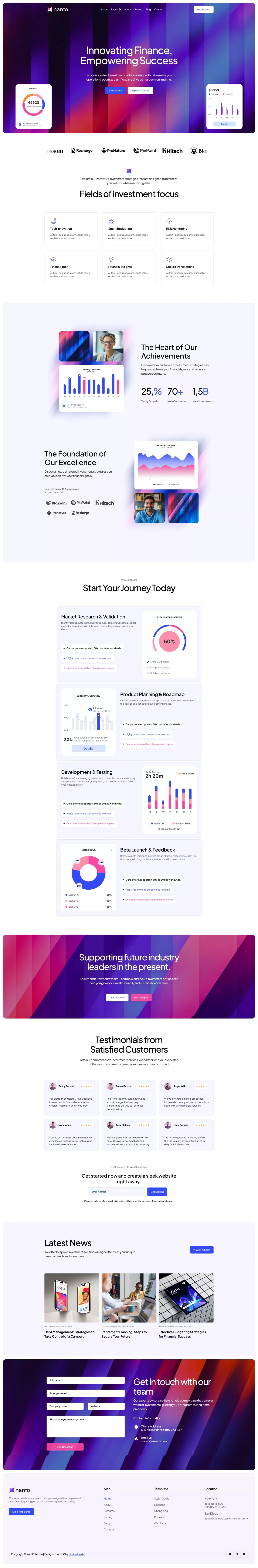 Nanto Website Page Template for Webflow - Template design