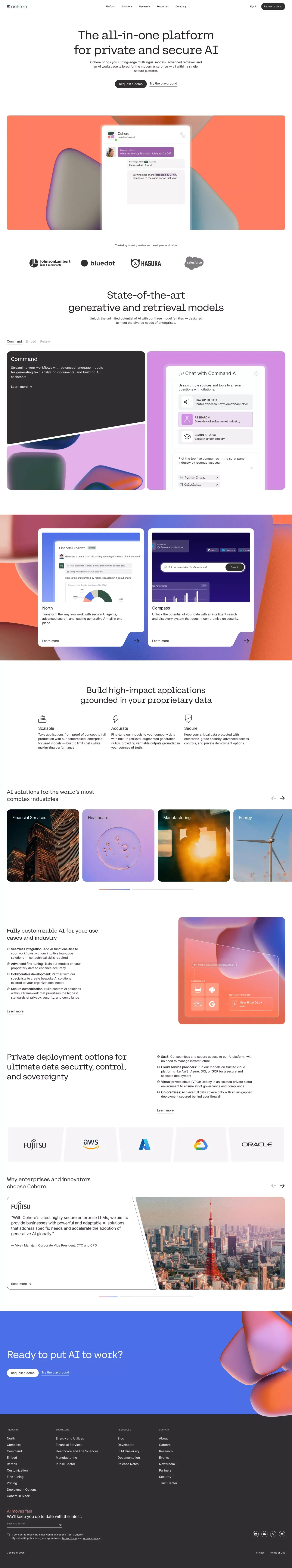 The World's Leading AI Platform for Enterprise | Cohere - Landing design