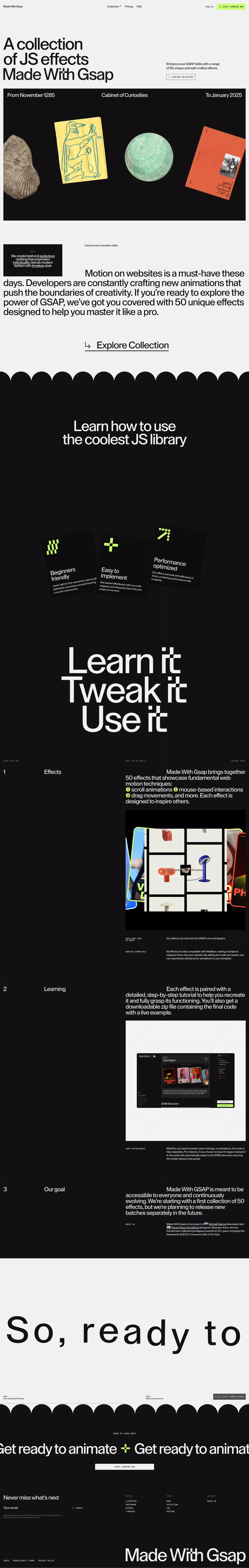 Made With Gsap - Landing design