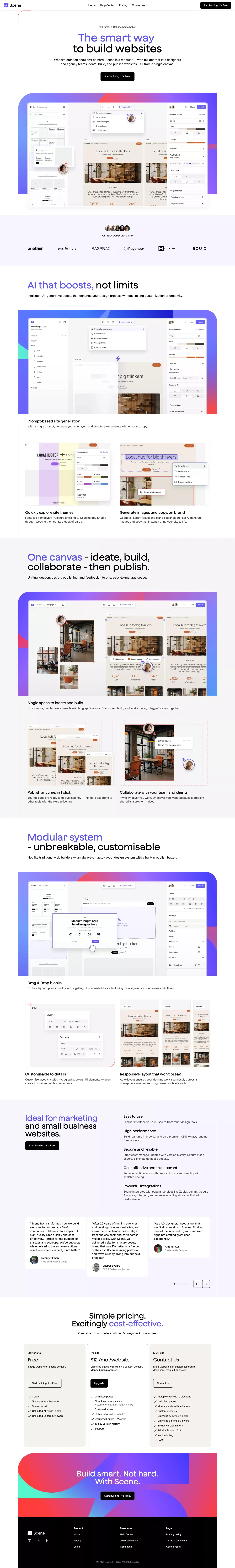 The smart way  to build websites - Landing design