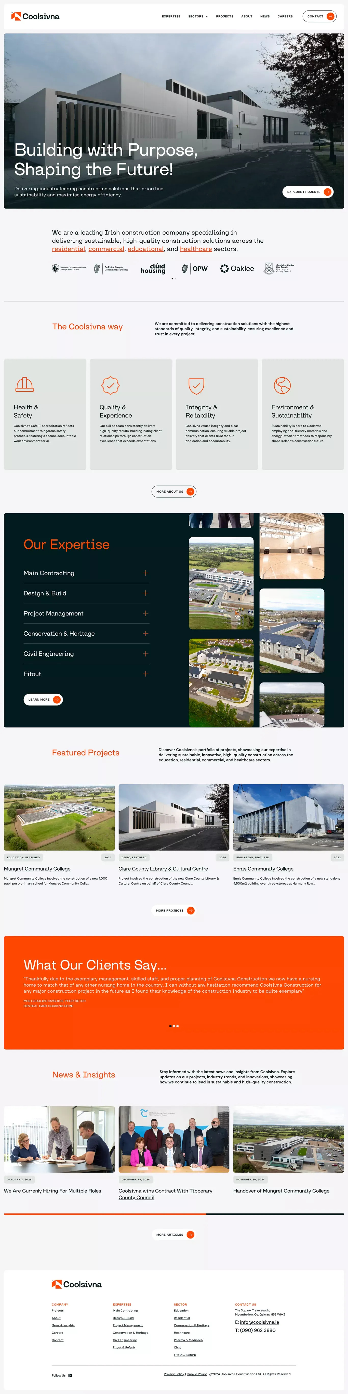 Coolsivna - Industry-Leading Construction Solutions | Sustainable and Energy-Efficient - Landing design
