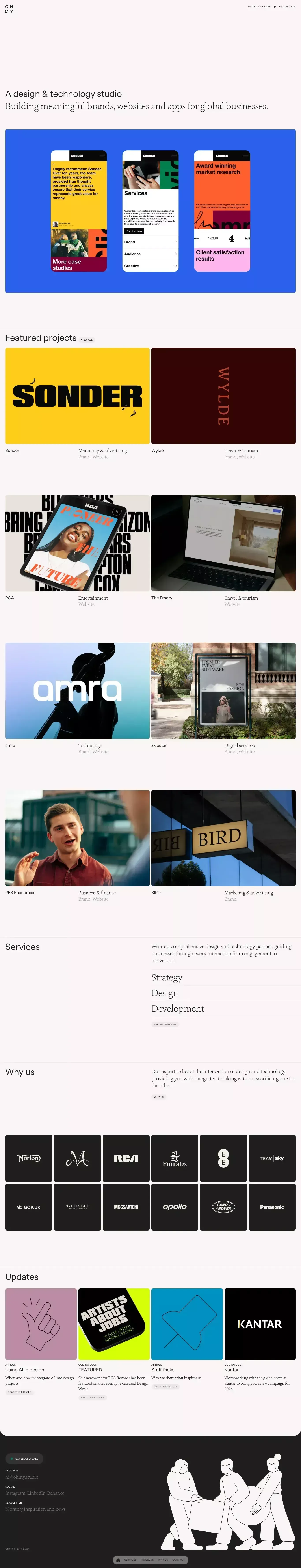 A design & technology studio — OHMY - Portfolio design