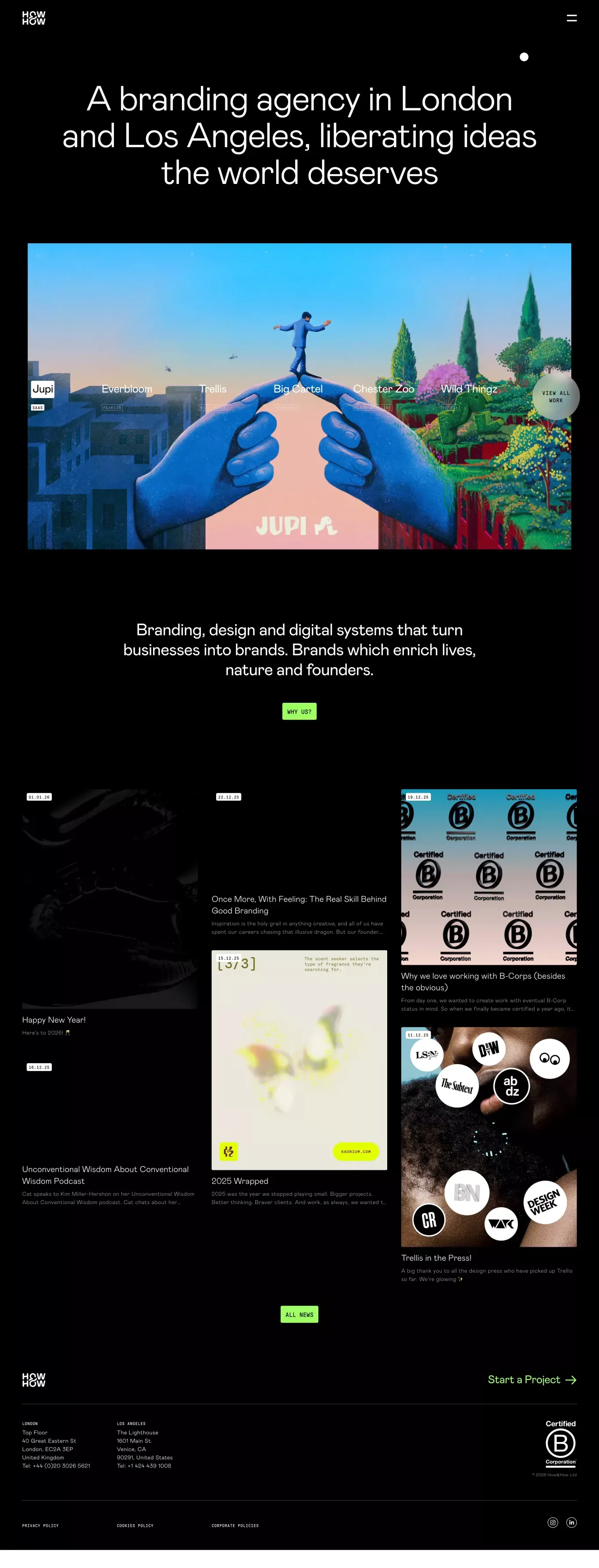 Branding Agency London & Los Angeles | How&How - Portfolio design