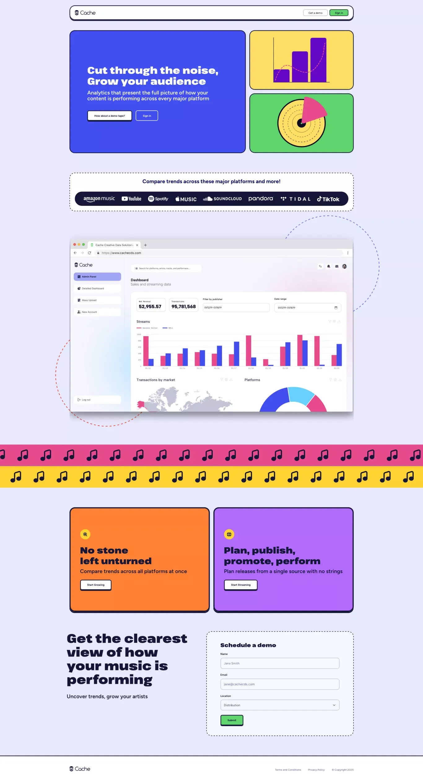 Cache Creative Data Solutions - Landing design