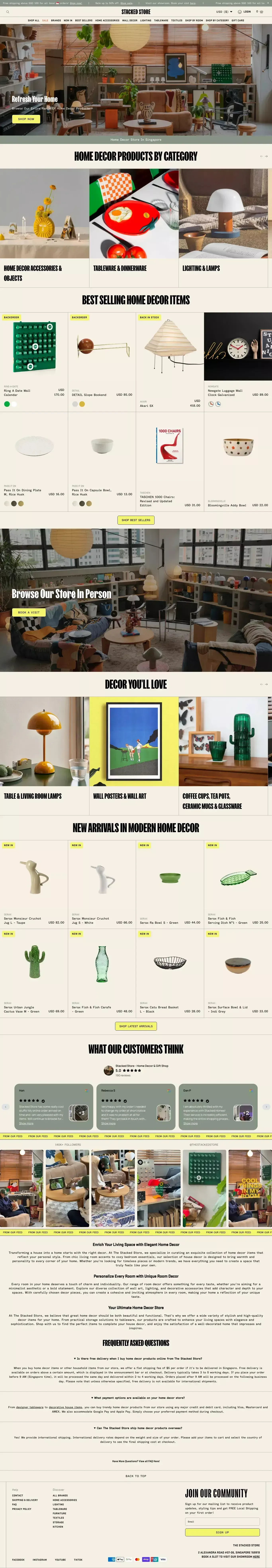 Shop Online For Trendy Home Decor Items | The Stacked Store - Ecommerce design