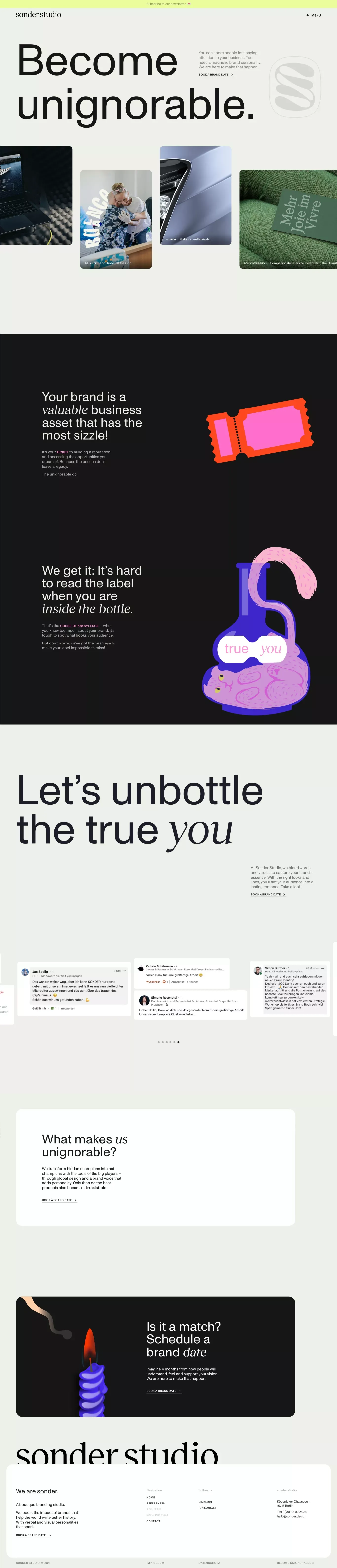 Sonder Studio – Become unignorable with branded websites - Portfolio design