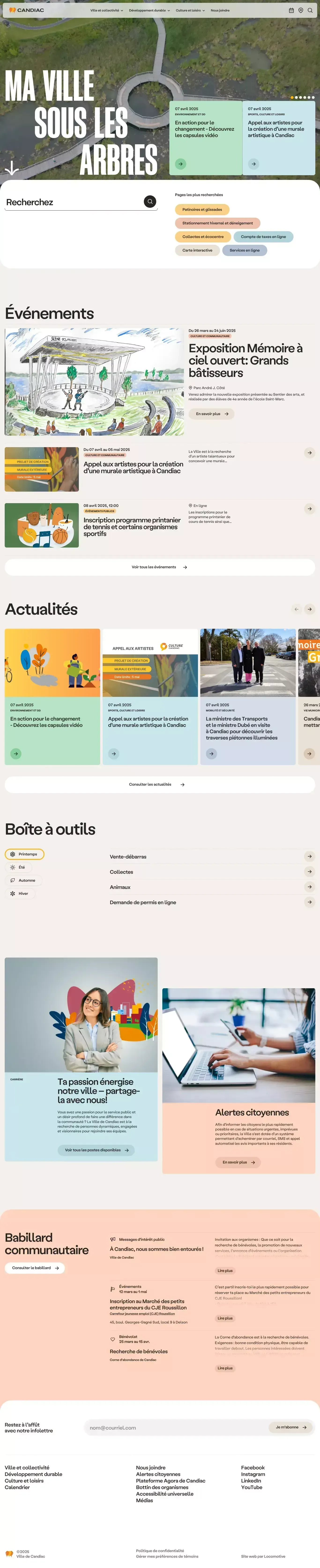 Ville de Candiac -  Bienvenue à Candiac - Landing design
