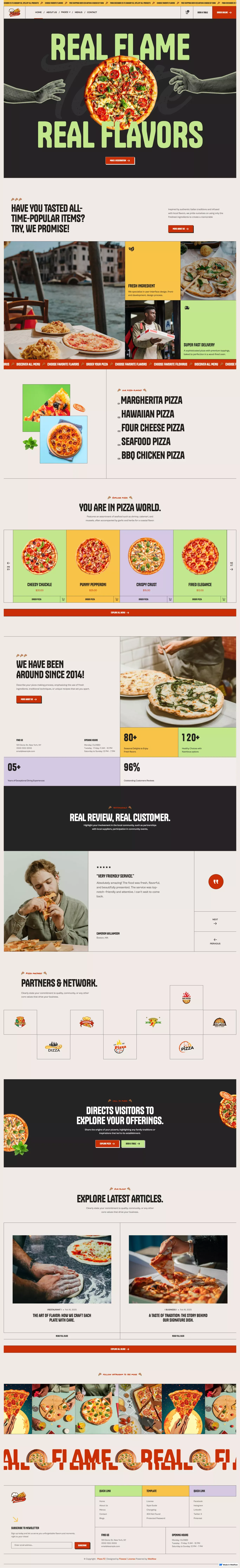 Pizza FZ - Pizza Restaurant Webflow Template | Flowzai - Template design