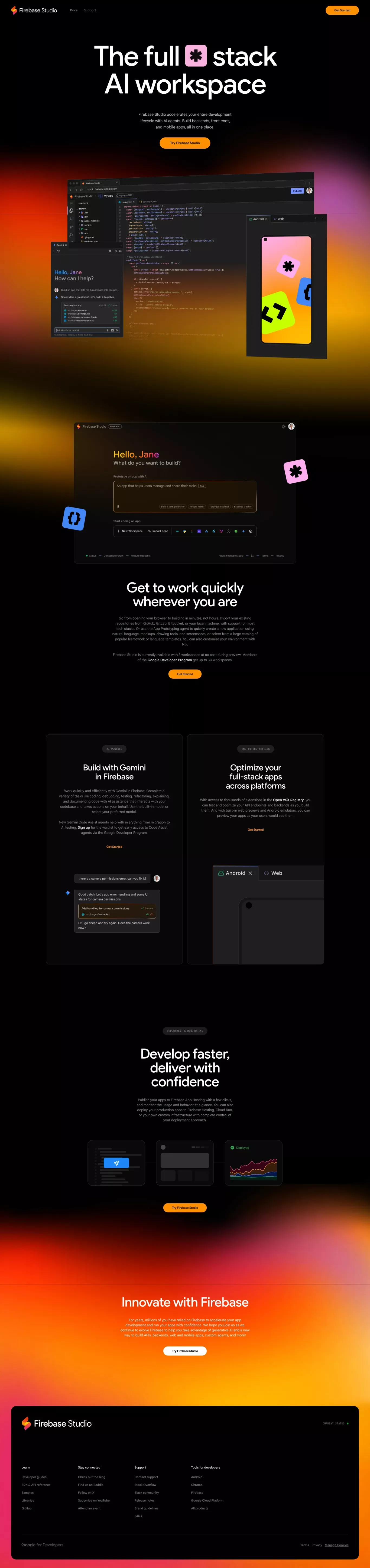 Firebase Studio - Landing design