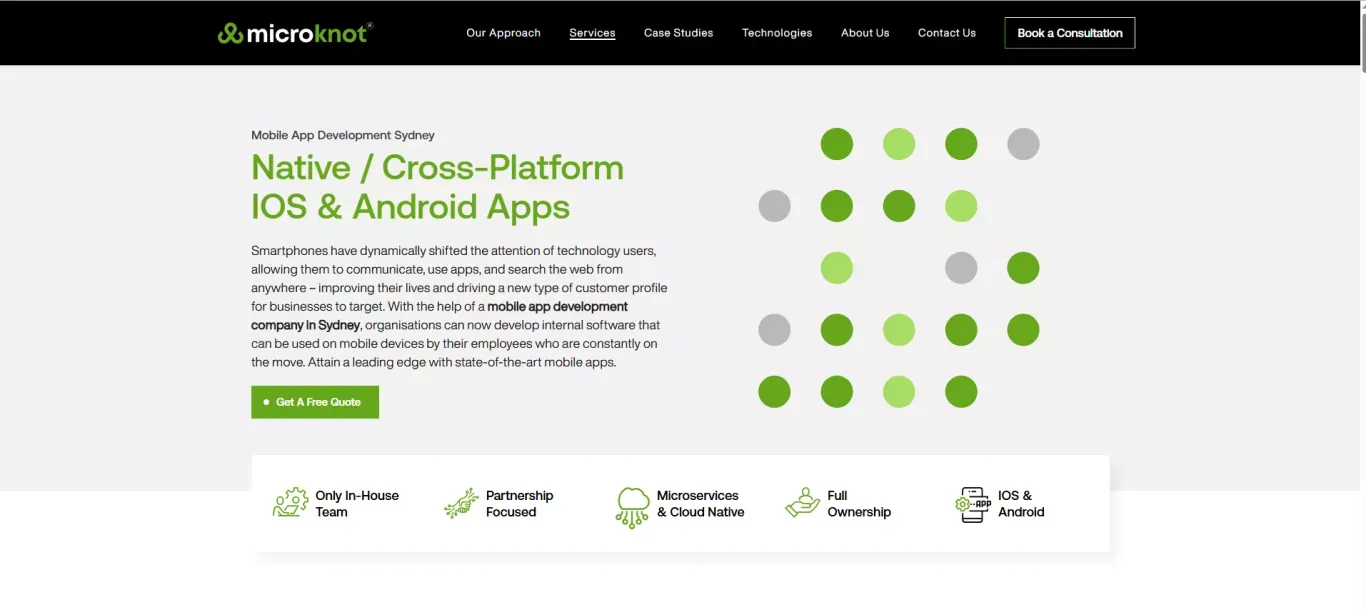 Mobile App Development in Sydney | iOS & Android App Developers - Landing design