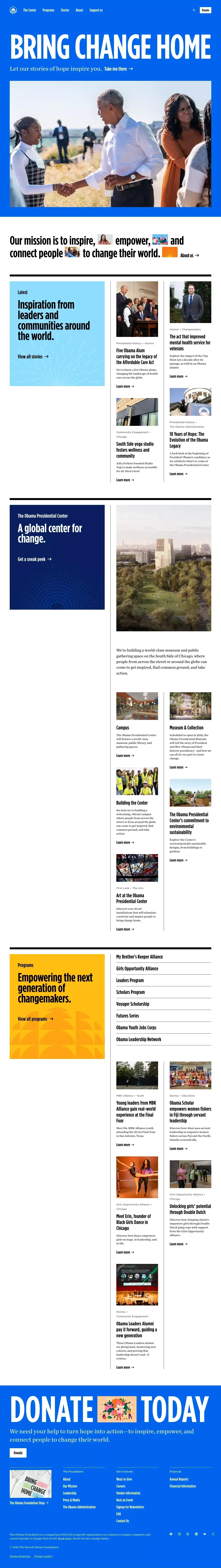 Welcome to the Obama Foundation - Blog design