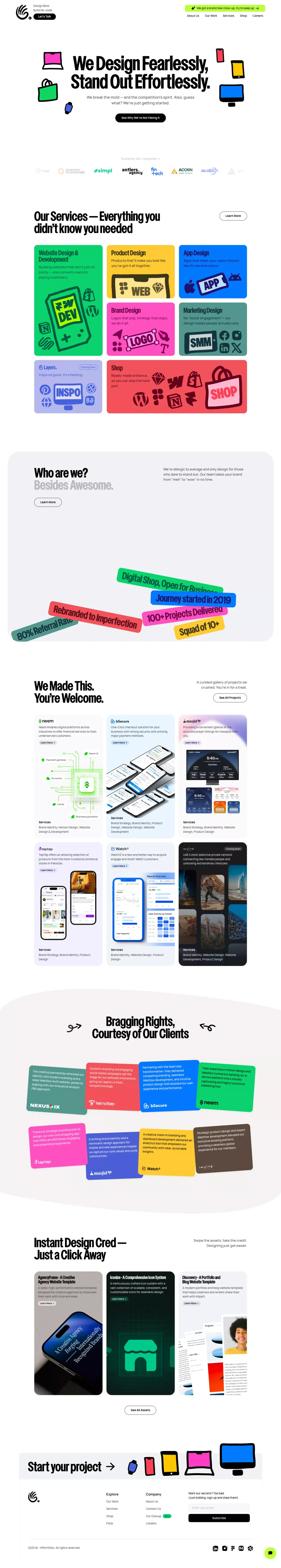 HiPortfolio Â© - Design & No-Code Agency That Actually Gives a Damn - Portfolio design