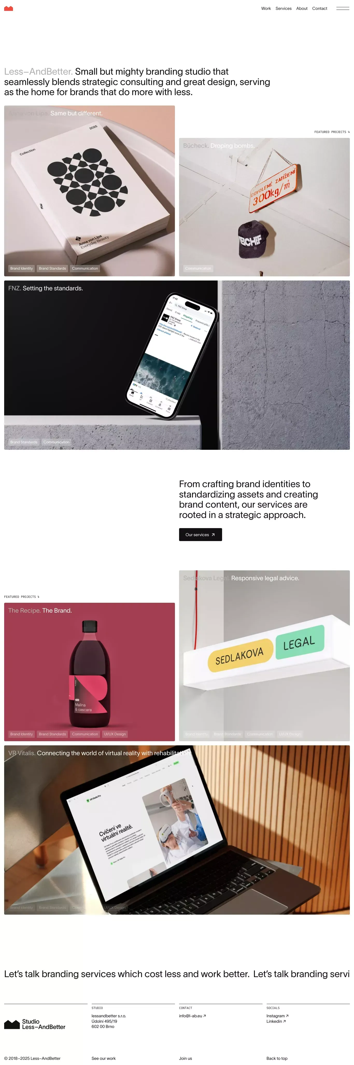 Less–AndBetter. Branding studio. - Portfolio design
