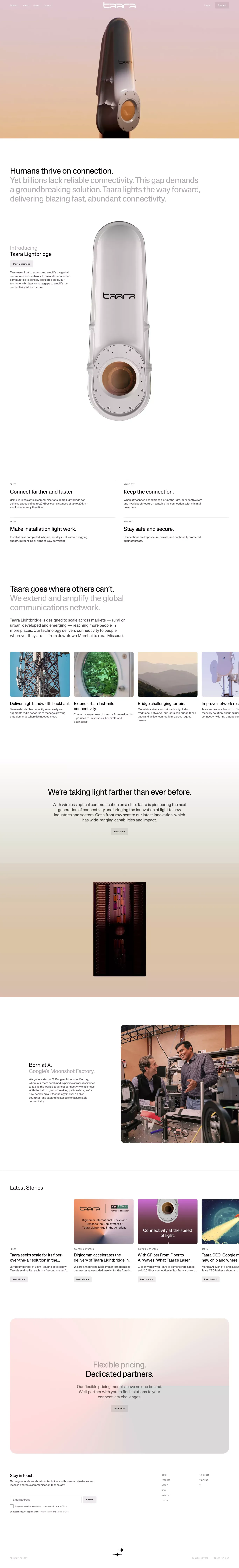 Taara - Landing design