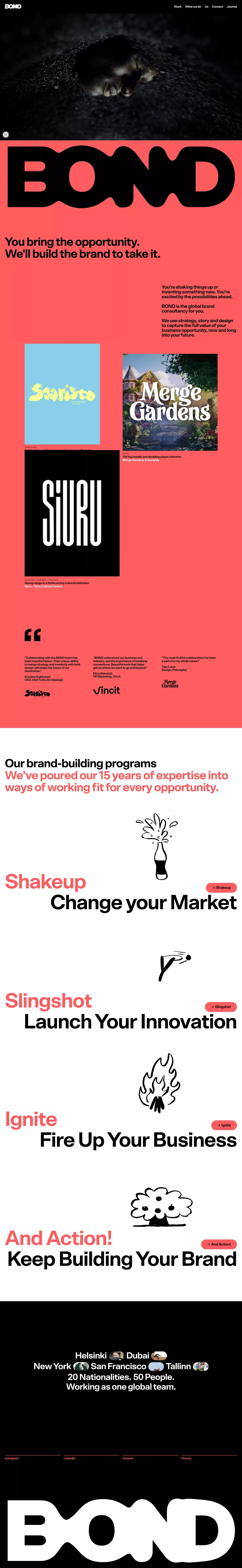 Bond - Take your opportunity with a brand built by BOND - Portfolio design