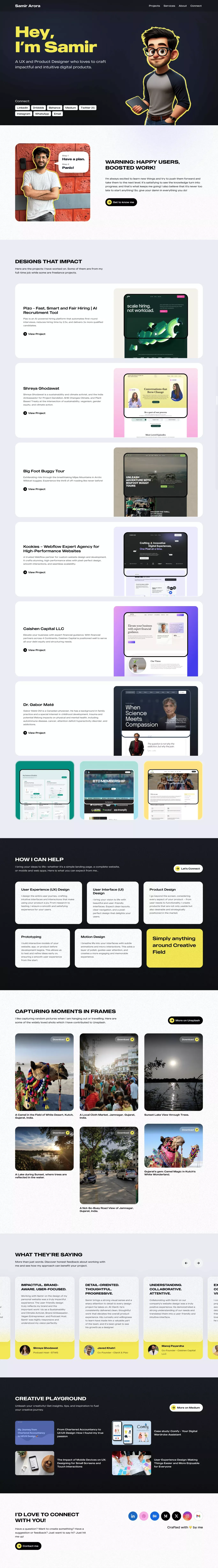 Samir Arora - User Experience Designer - Portfolio design