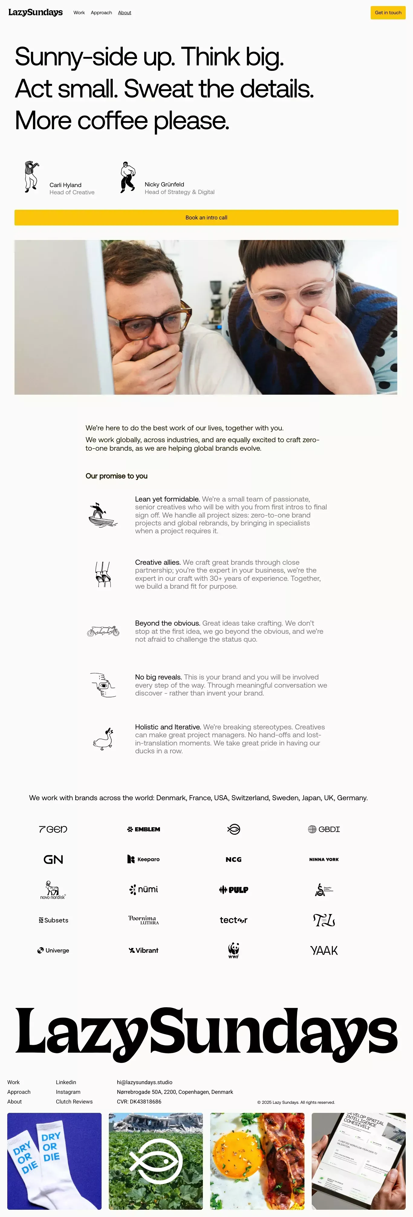 Lazy Sundays - About Us  design
