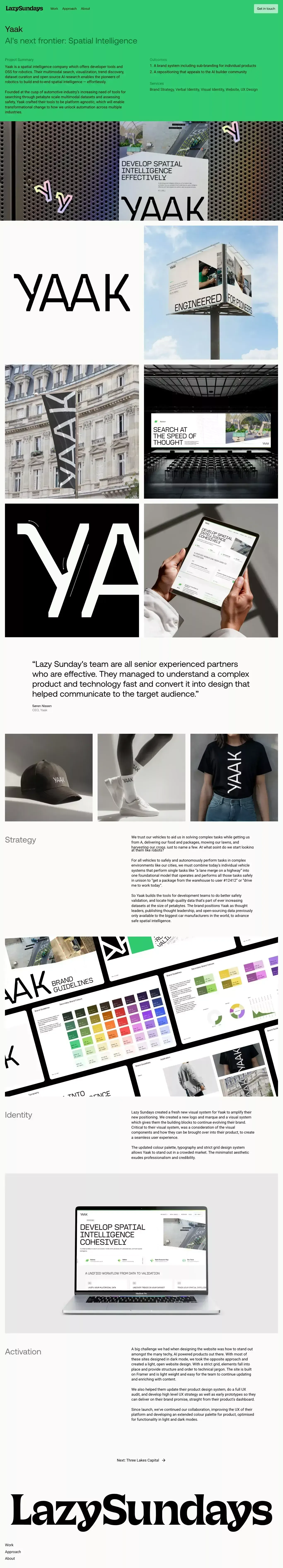 Lazy Sundays - Case Study design