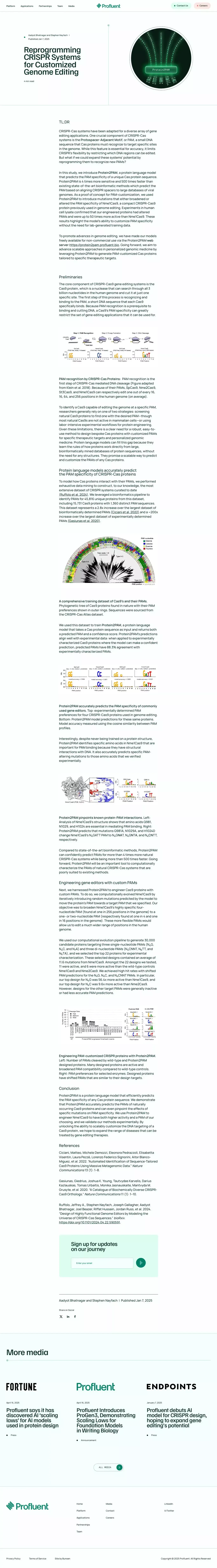 Profluent | Reprogramming CRISPR Systems for Customized Genome Editing - Blog Post design