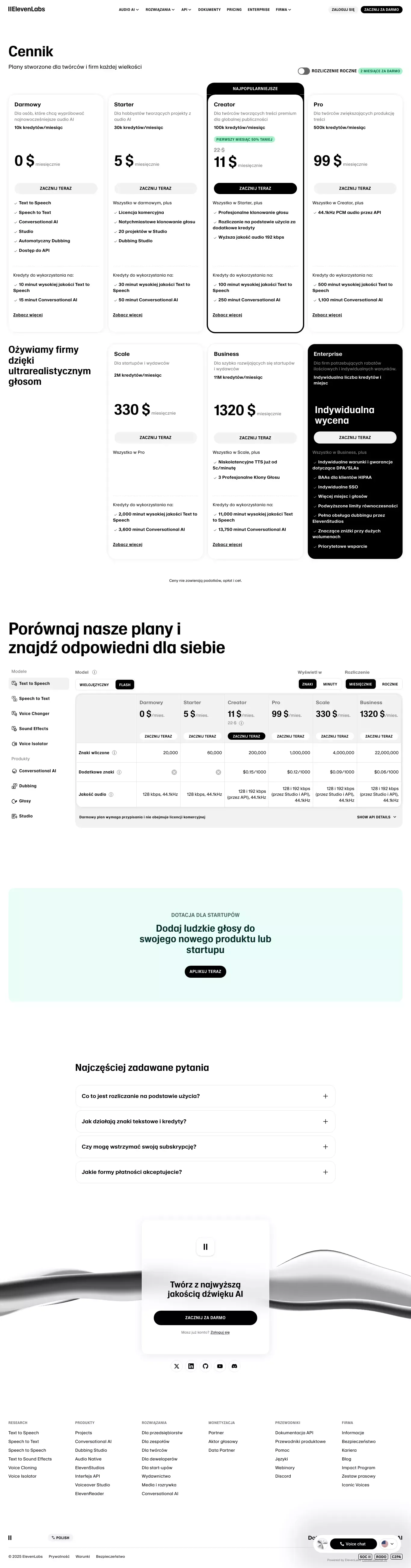 Cennik - Pricing design