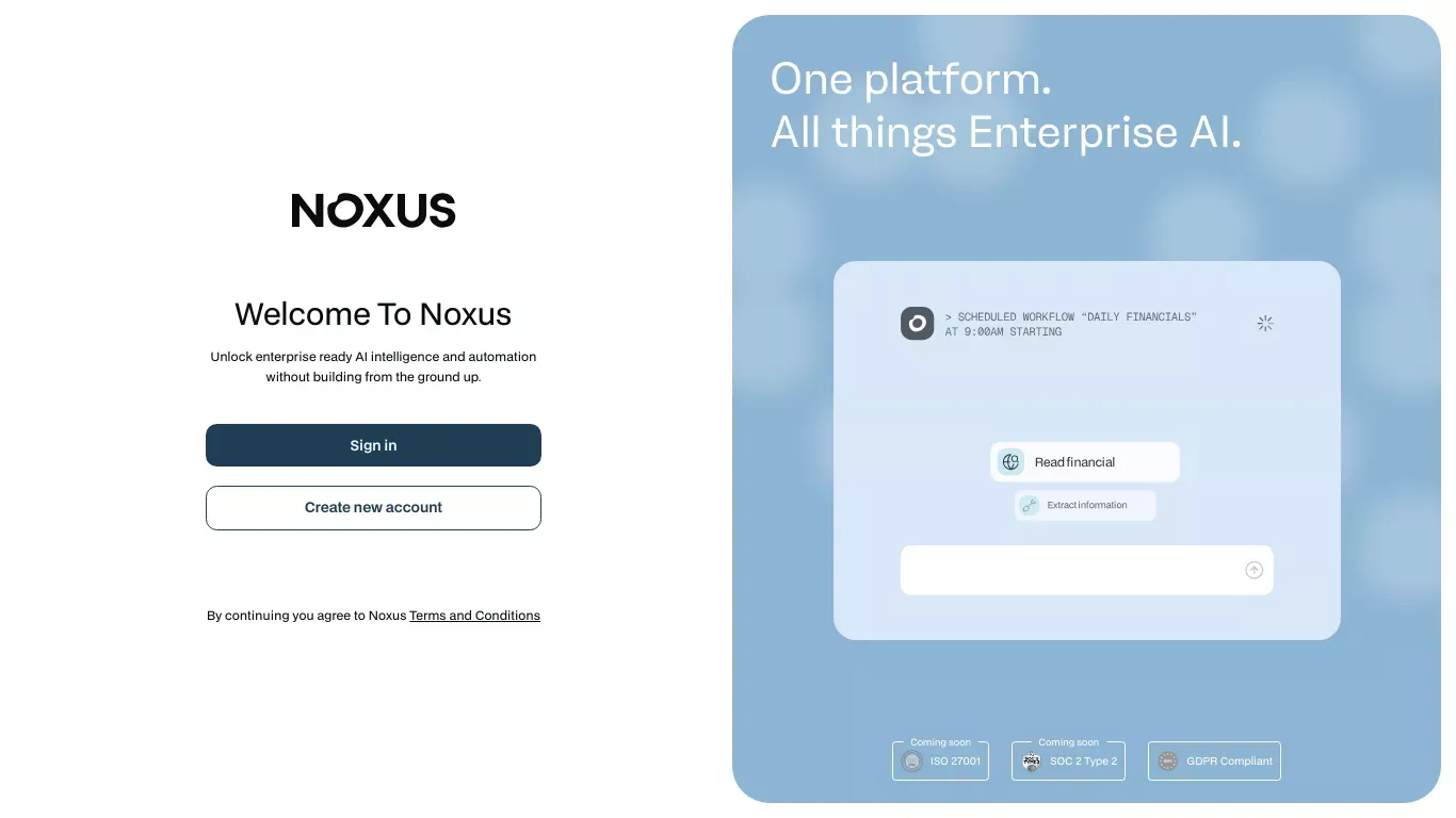Noxus - Sign Up design