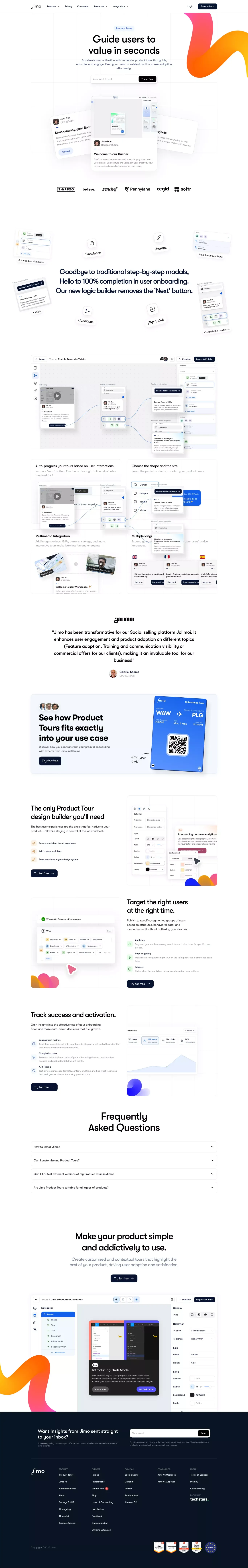 Craft Engaging Product Tour with our Onboarding Tool - Landing design
