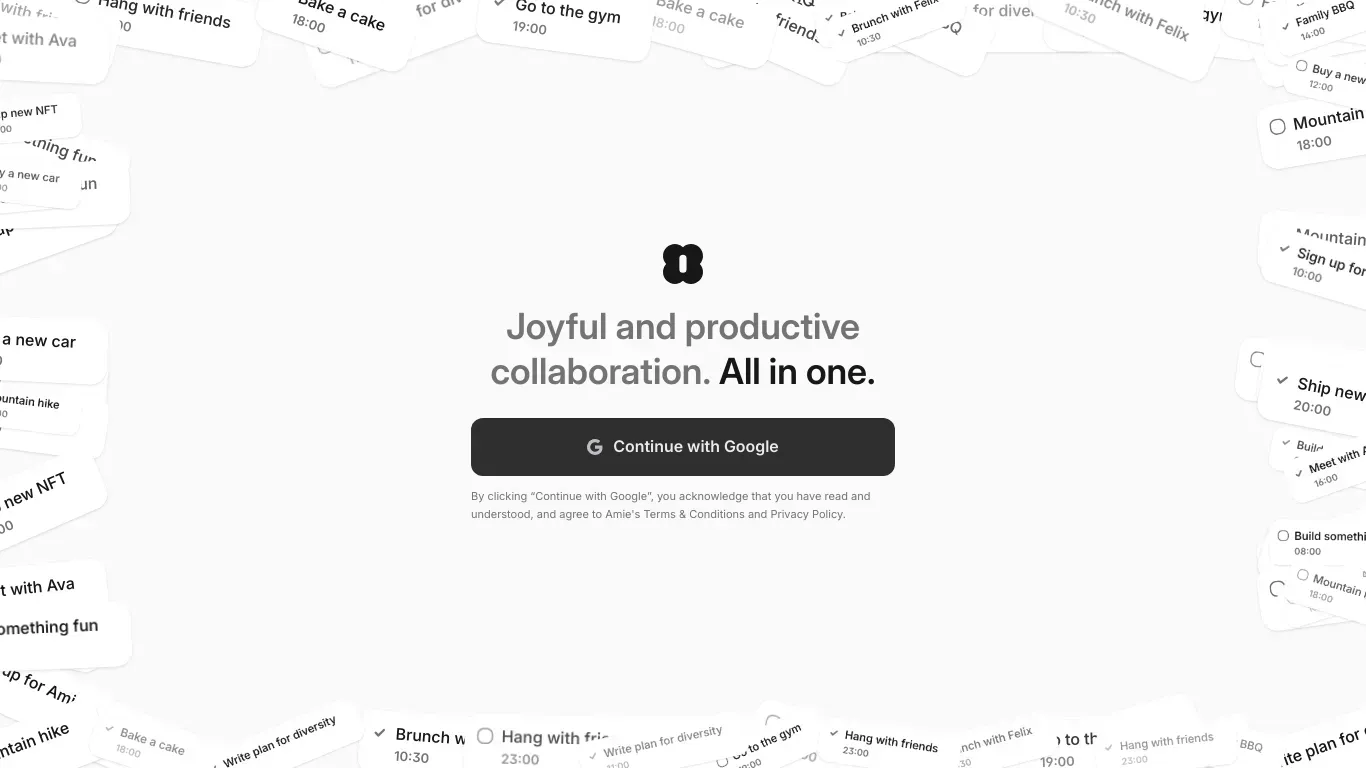 Login | Amie - Sign Up design