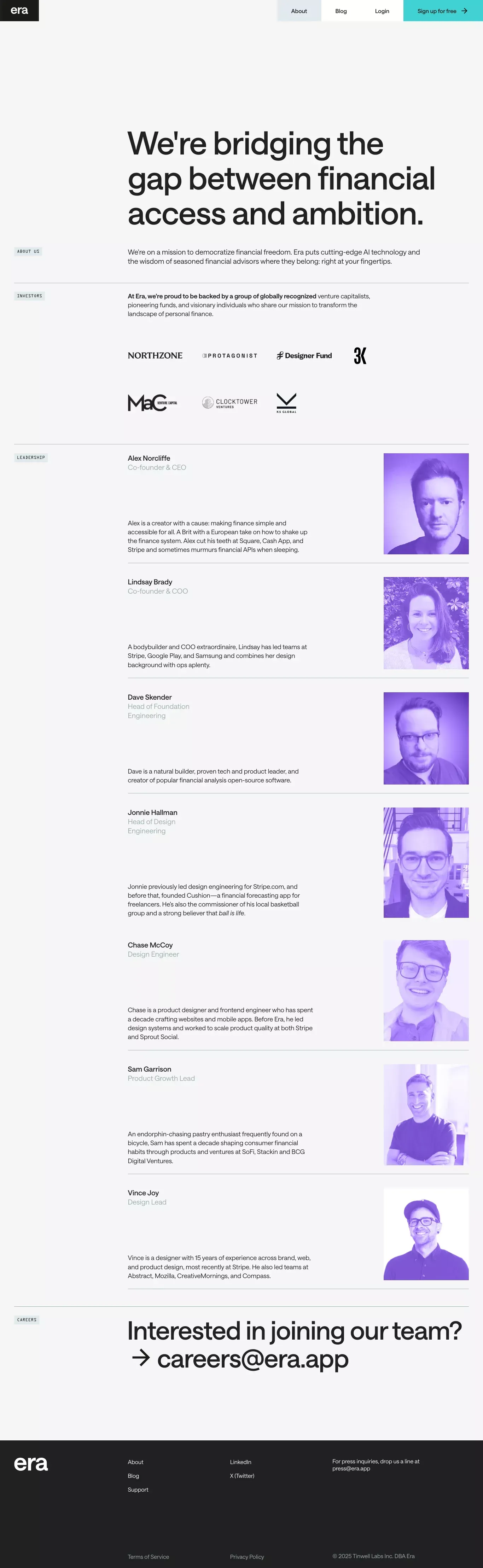 AI to make more of your money | Era - About Us  design