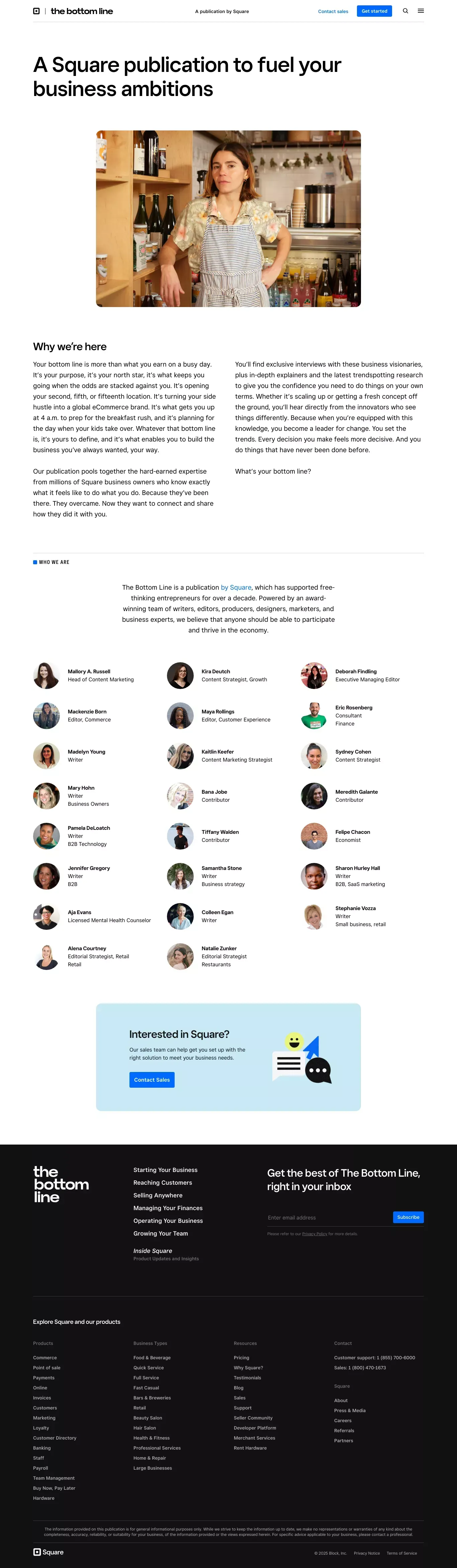 About Us | The Bottom Line by Square - About Us  design