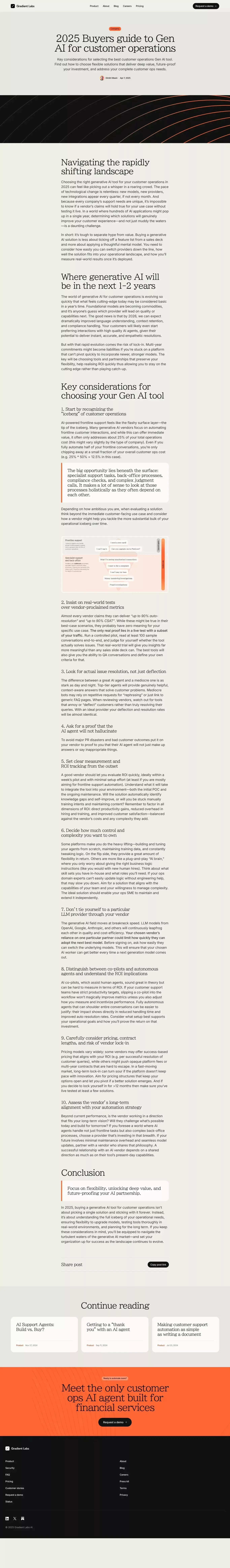 2025 Buyers guide to Gen AI for customer operations Â· Gradient Labs - Blog Post design