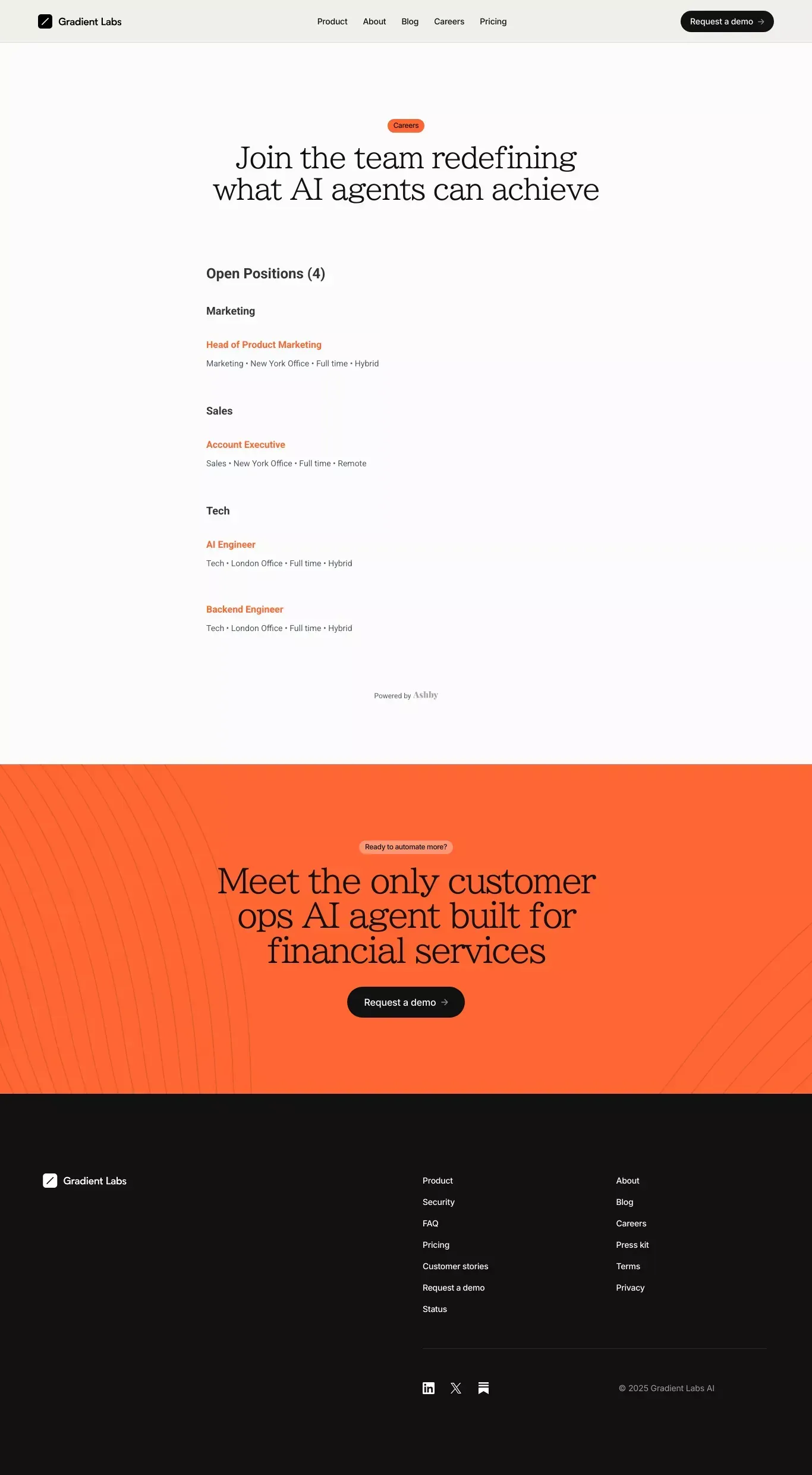 Gradient Labs Â· The only customer ops AI agent built for financial services - Career design