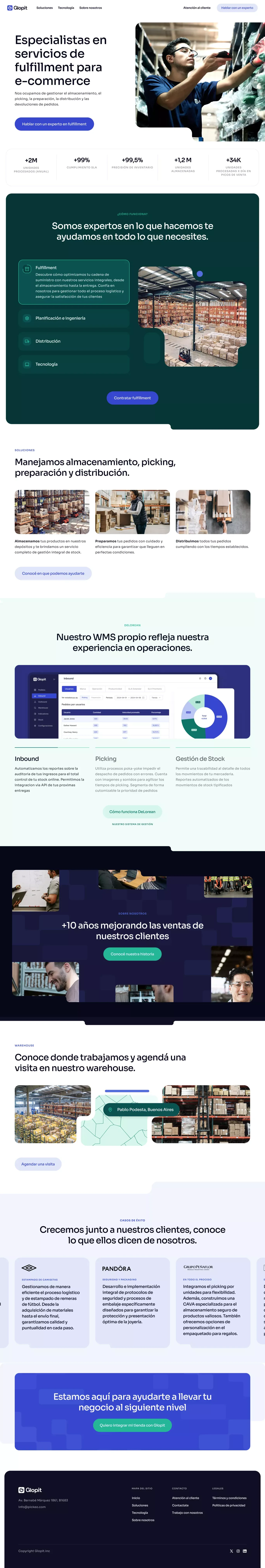 Glopit - Landing design