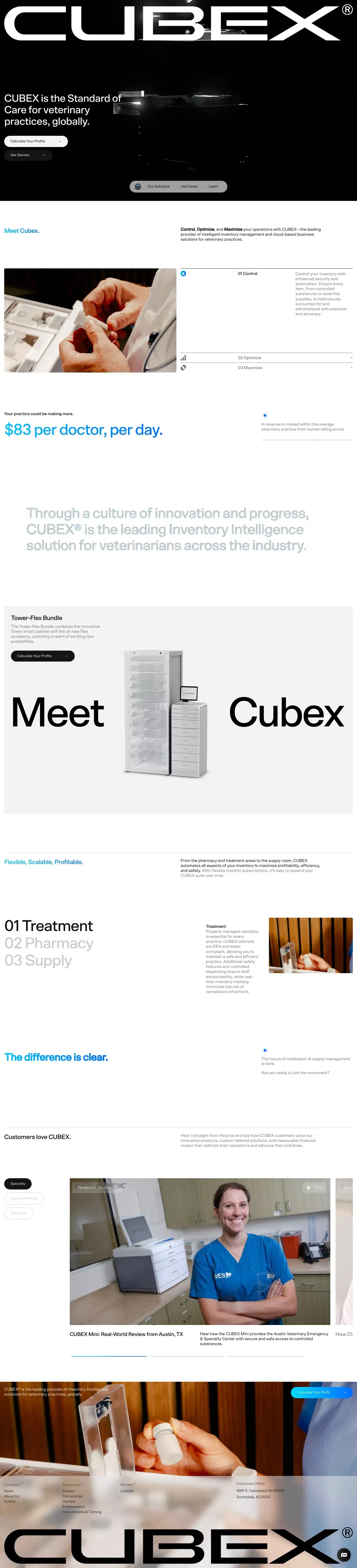 Cubex - Landing design