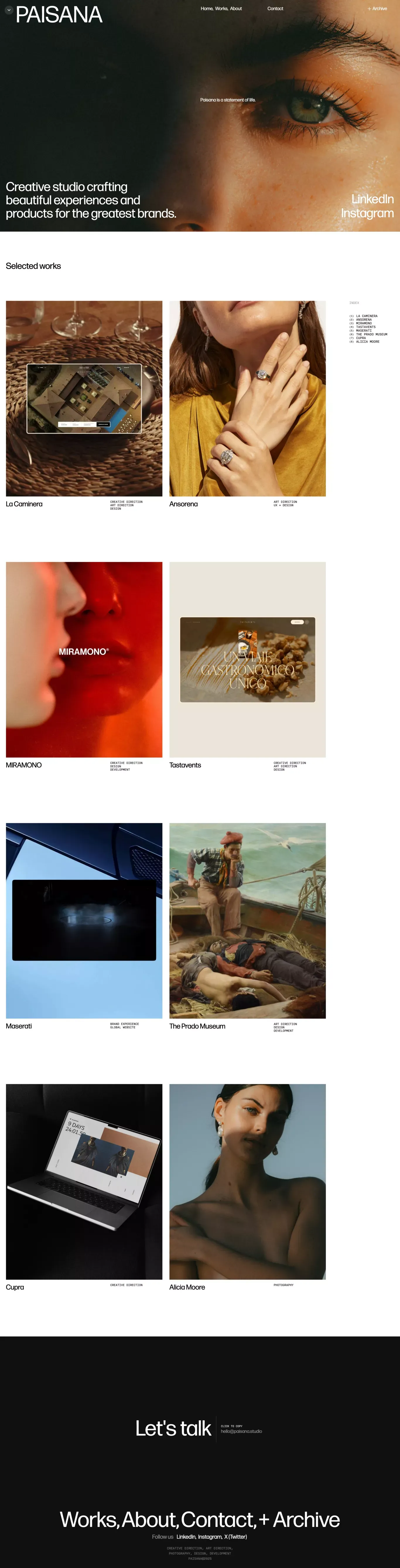 PAISANA Studio - Portfolio design