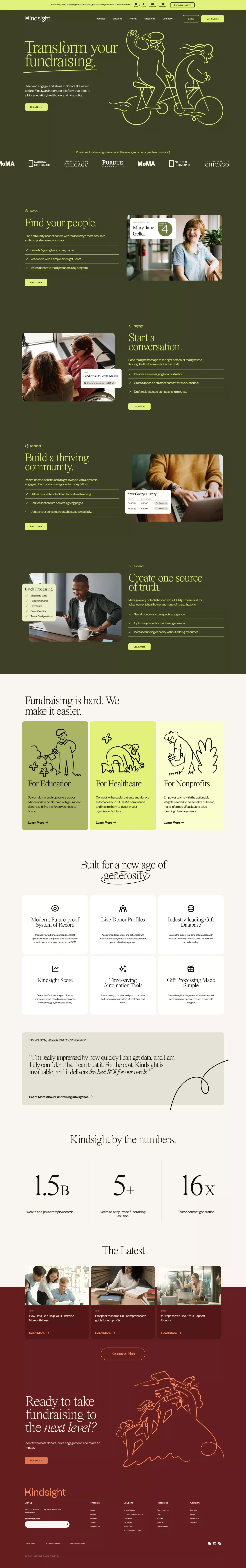 Kindsight - Making Fundraising Easier - Landing design