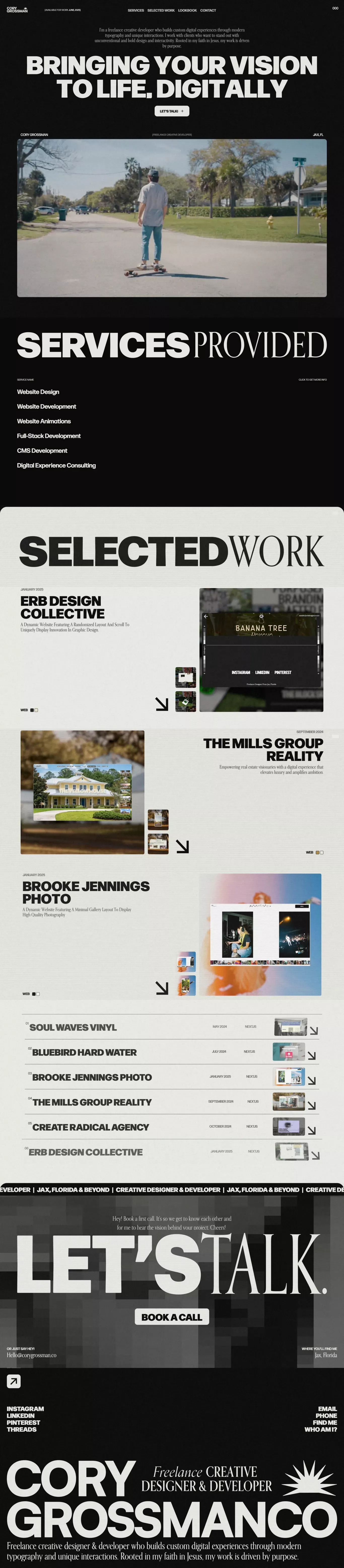 Cory Grossman - Freelance Creative Designer & Developer - Portfolio design
